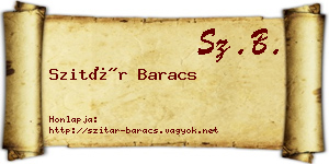 Szitár Baracs névjegykártya